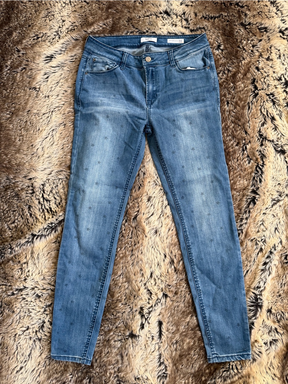 Kensie Medium Blue Skinny Jeans with Star Print